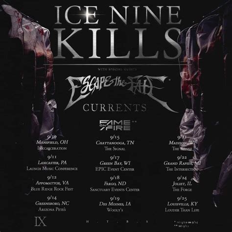 Use this setlist for your event review and get all updates automatically HTML Code Last. . Ice nine kills setlist